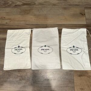 Prada White Logo Dust Bags Set of 3